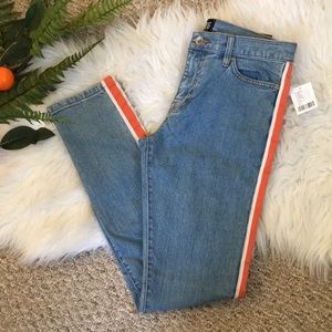 UO BDG high rise skinny stretch orange stripe